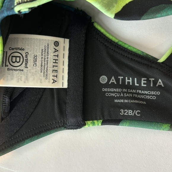 Athleta Maldives Bra Cup Bikini Top in Liana Floral Green 32B / C New with tags! - Picture 9 of 15